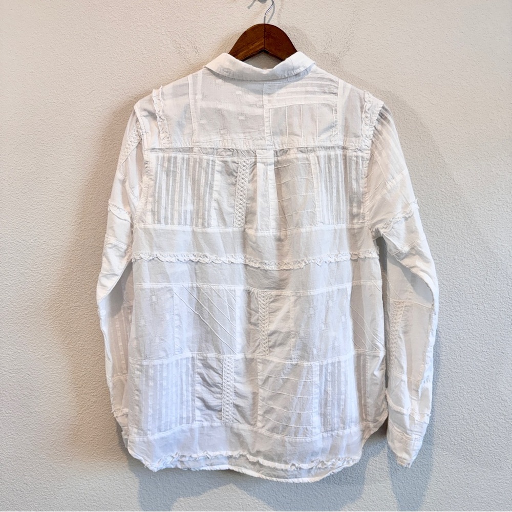 Dylan Boho Patchwork White Button Down Cottagecor… - image 9